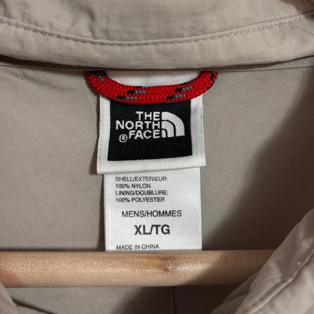 North‎ Face Hiking Shirt Men XL Tan Nylon Roll Tab Utility Gorpcore Fishing